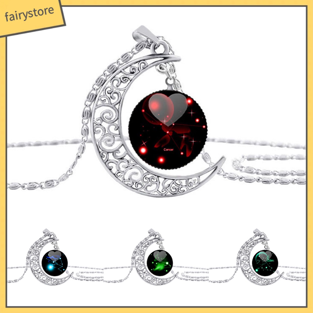 Dây Chuyền Mặt Hình Mặt Trăng Và 12 Chòm Sao Thiết Kế Ấn Tượng