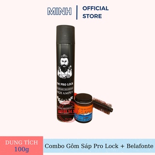 Combo gôm sáp the pro lock + wax clay the belafonte tạo kiểu giữ nếp cho tóc. hàng chính hãng .