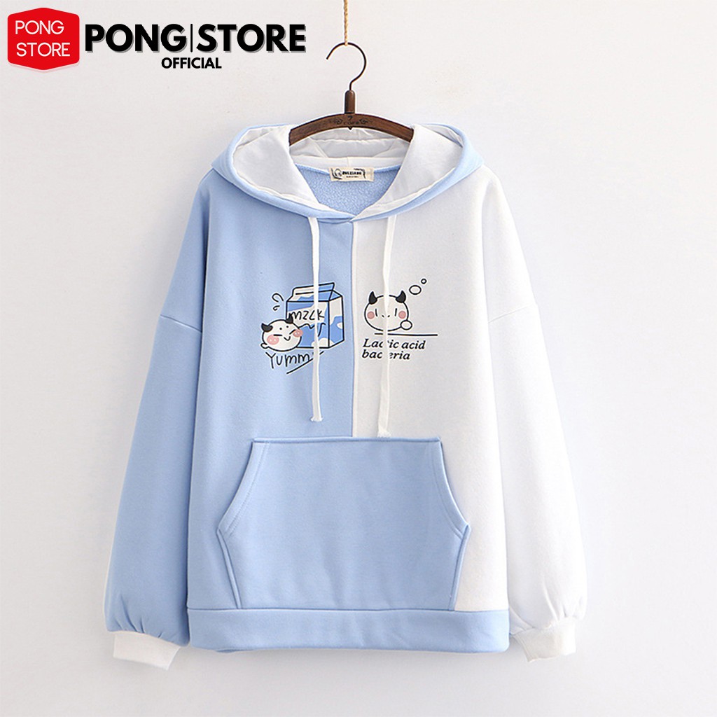 Áo hoodie nữ form rộng MÈO MILK phong cách hàn quốc, áo khoác hoodi chất nỉ có túi trước có 3 màu