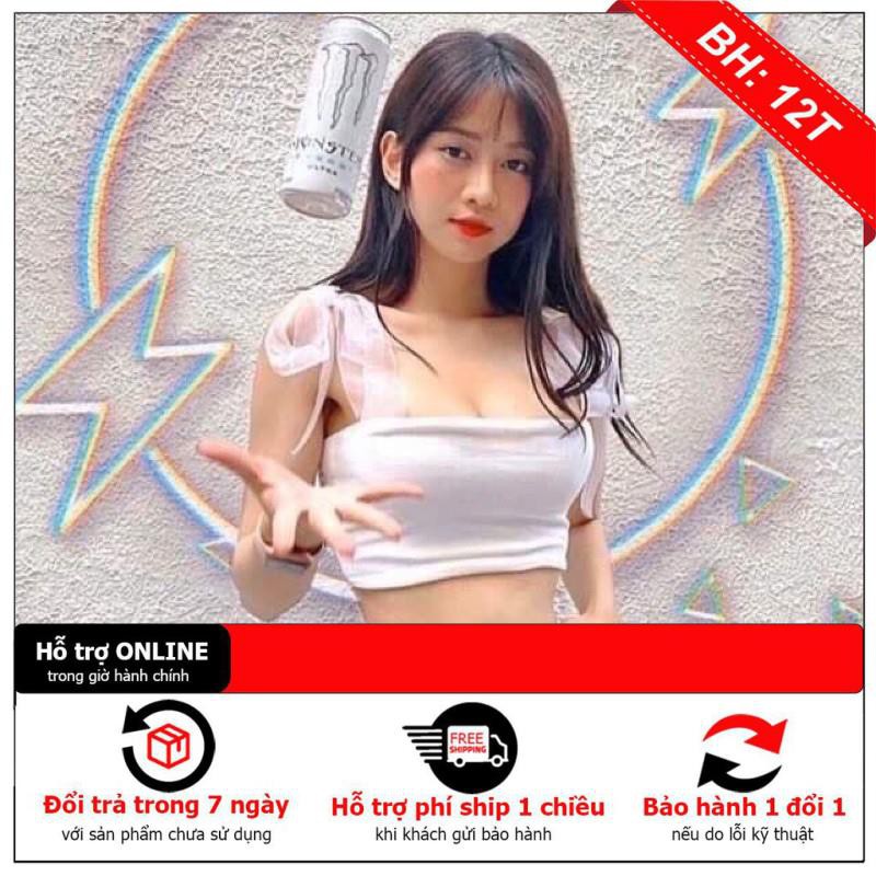 Áo Croptop Lê Bống 2 dây phối voan vải siêu mịn, 2 Màu Trắng Đen HOT 