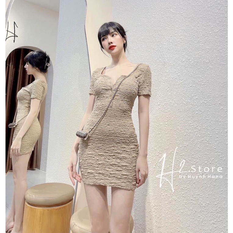 Váy body xốp ngắn chất thun xốp co giãn hàng đẹp mặc tôn dáng,4 màu ảnh thật,sexy cộc tay