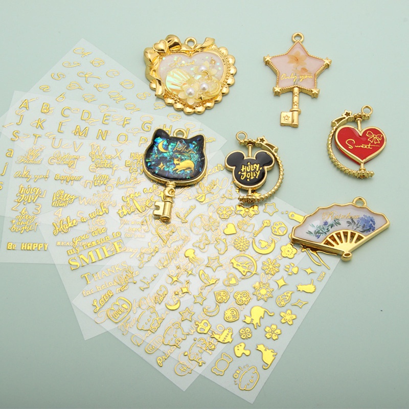 Set Sticker Dán Epoxy DIY Bằng Nhựa Kim Loại Nhiều Màu Sắc