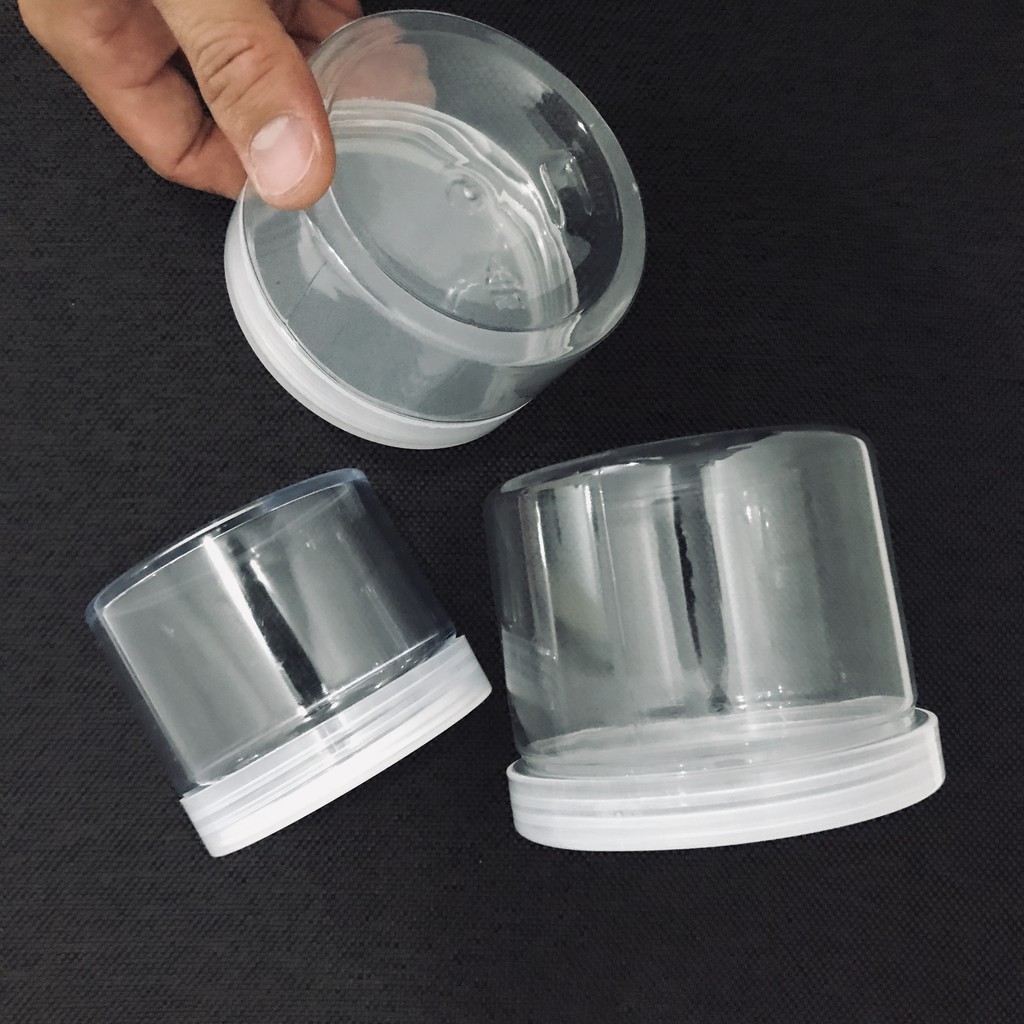 SET 20 HỦ NHỰA 200gr - HỦ PET NHỰA LỚN CÓ NẮP LƯỢC BÊN TRONG ĐỰNG KEM , MỸ PHẨM