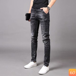 Quần jean nam xám đen đậm trơn không rách gối chất bò cao cấp co dãn 4 chiều cực đẹp, quần rin nam đẹp 3D90 MẪU MỚI