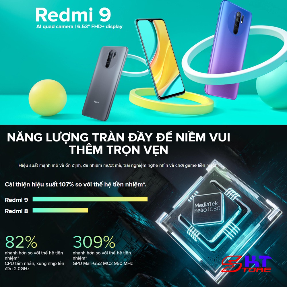 Điện Thoại Xiaomi Redmi 9 (3GB + 32GB) - Hàng Chính Hãng