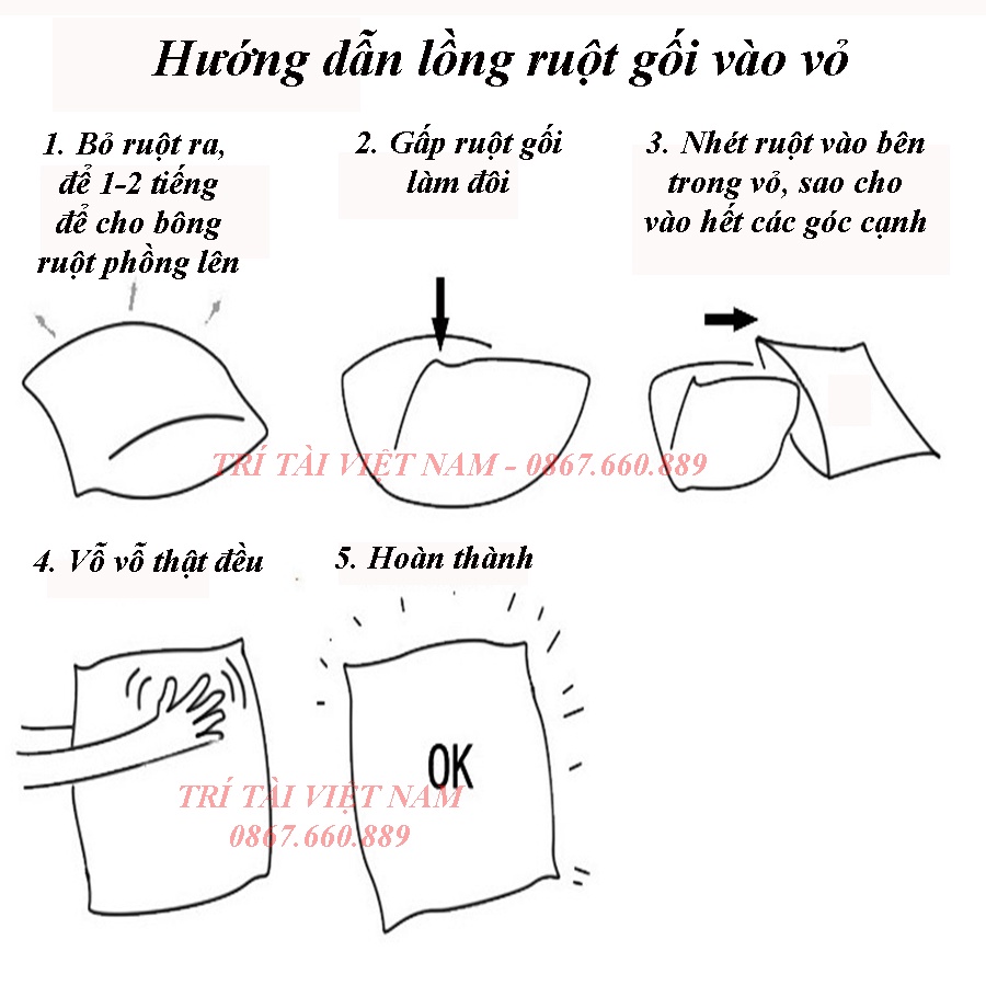 Ruột gối đầu, tựa lưng sofa bông gòn 15d cao cấp