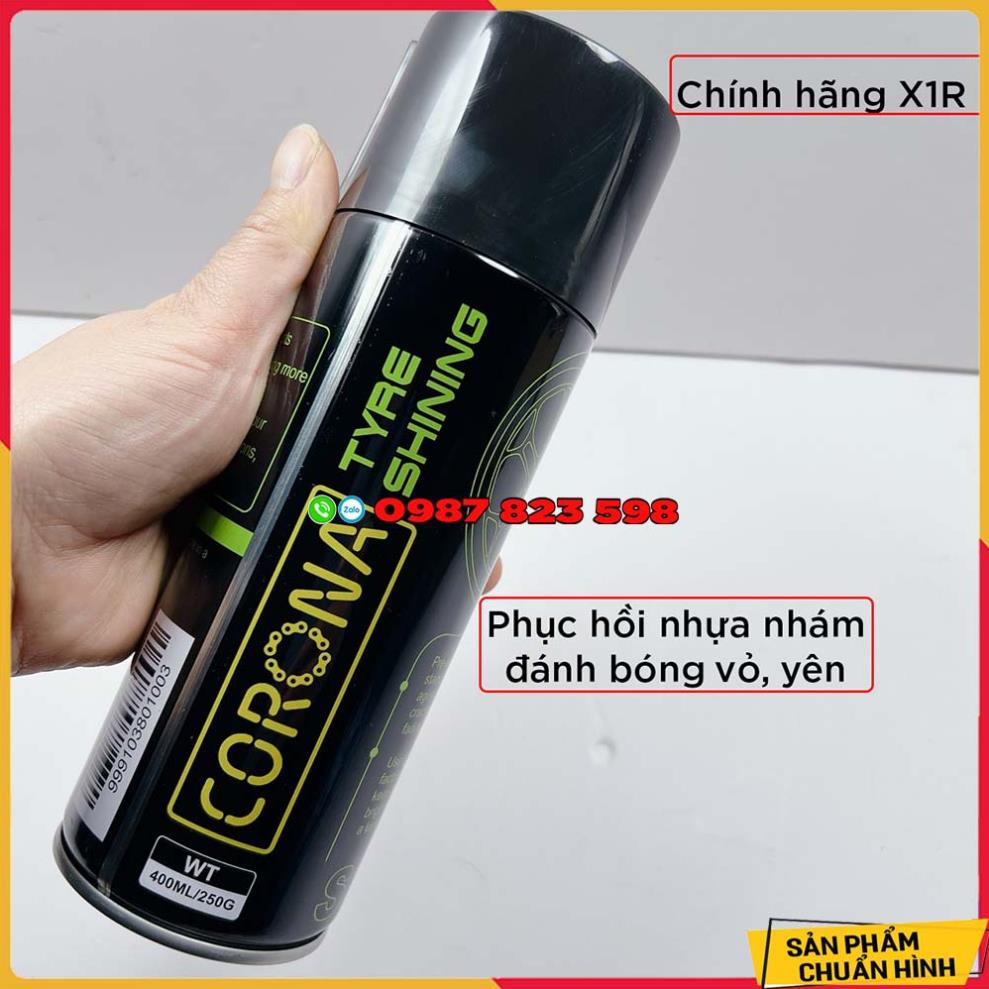 ★ Chai Xịt Corona Phục Hồi Nhựa Nhám , Làm Sạch Và Độ Bóng Cho Lốp + Yên  ★