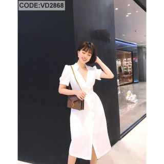 Đầm cổ chữ v tùng đằp chéop