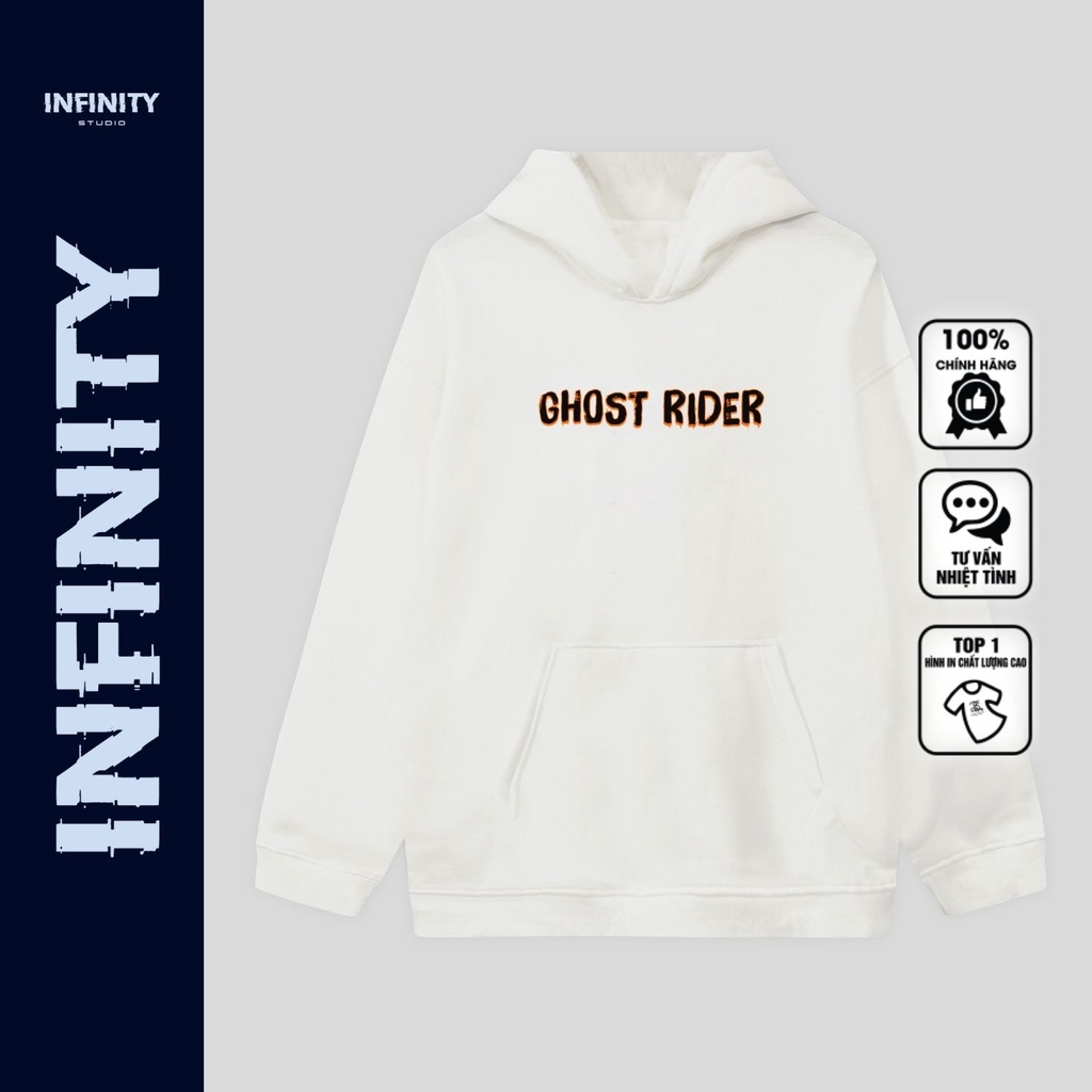 |NEW| Hoodie Nam Nữ Nỉ Mỏng &quot;Ghost Rider&quot; INFINITY Studio, Áo Hoodie Unisex Form Rộng In Hình Cool Ngầu TV5079