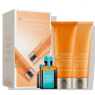 Set dầu gội - xả tóc - dầu dưỡng morocanoil travel kit