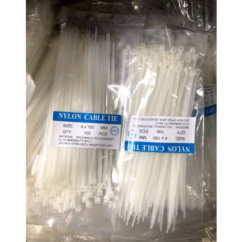 Dây Rút Nhựa, Lạt nhựa, Dây Thít trắng có đủ kích cỡ 10cm đến 30cm.