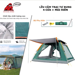 Lều cắm trại Riocamping 4-6 người lều tự bung 2 lớp chống UV vải oxford 210T thông thoáng