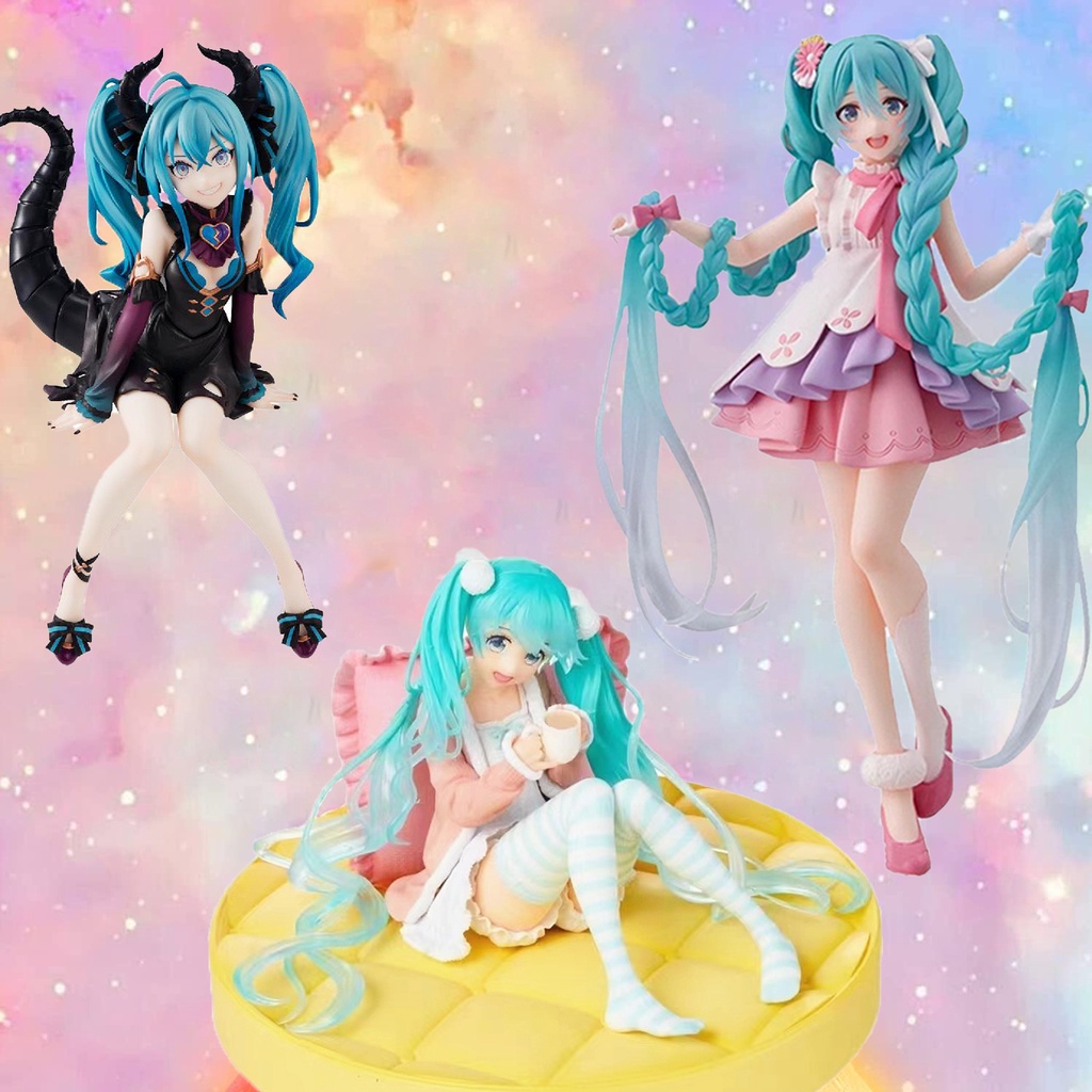 Đồ Chơi Mô Hình Nhân Vật Hatsune Miku Phiên Bản Quỷ Dễ Thương Trang Trí Bàn Làm Việc/Xe Hơi Cho Trẻ Em