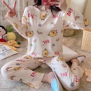 Bộ đồ ngủ cotton dài tay hoạt hình