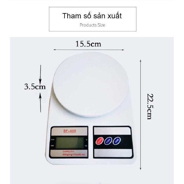 Cân tiểu ly điện tử nhà bếp SF - 400 Độ chính xác 1gr, Chia tách thực phẩm, làm bánh - Tặng Kèm Pin