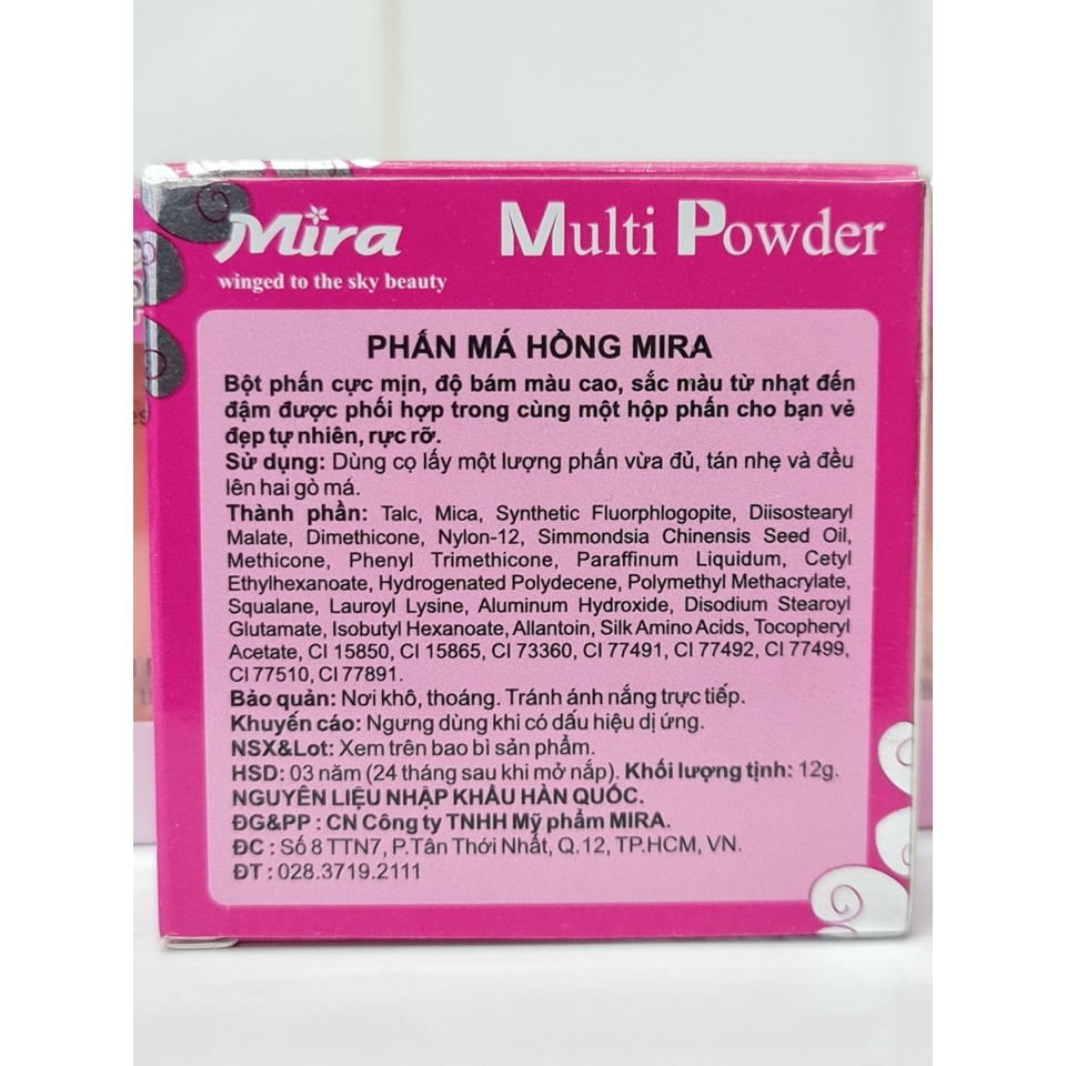 Phấn Má Hồng Mira Multi Powder 12g Hàn Quốc