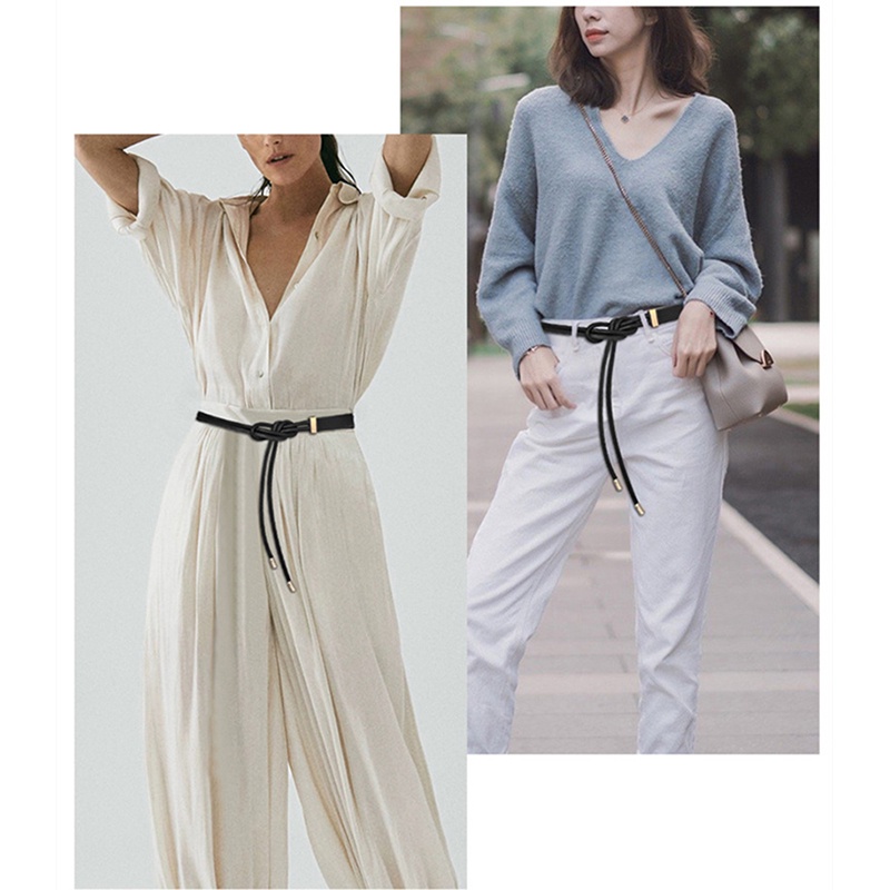 Thắt lưng da PU bản nhỏ thời trang cho nữ
