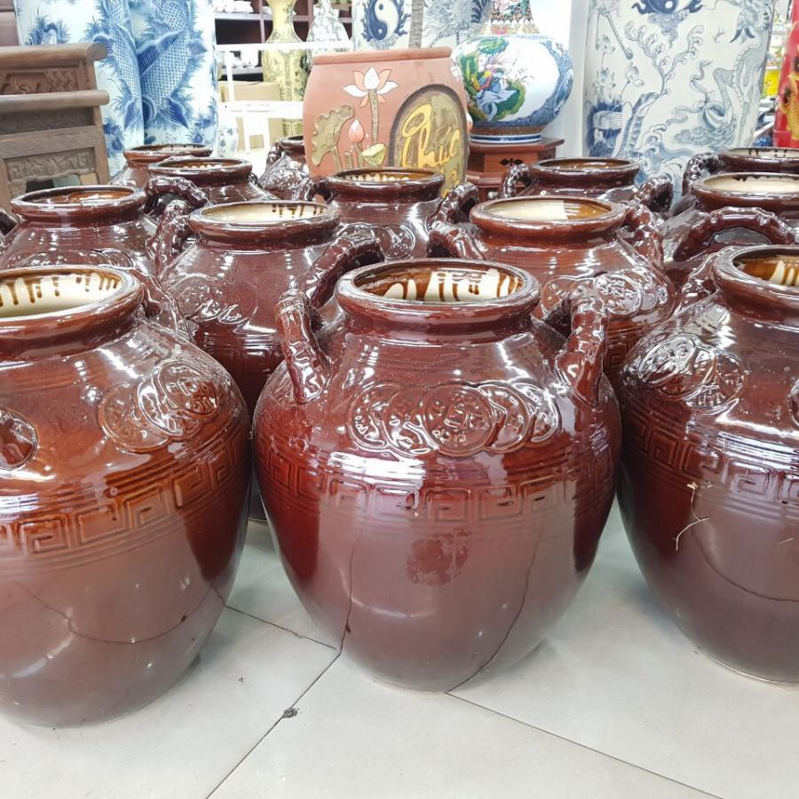 Chum sành tráng men đựng gạo rượu 20L