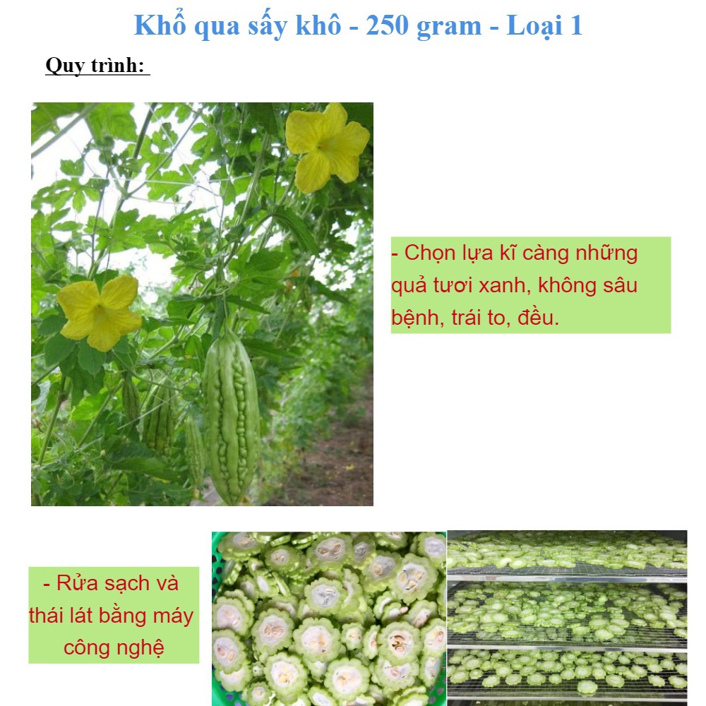 Khổ qua thái lát sấy lạnh hàng loại 1 - Trọng lượng 250 gram