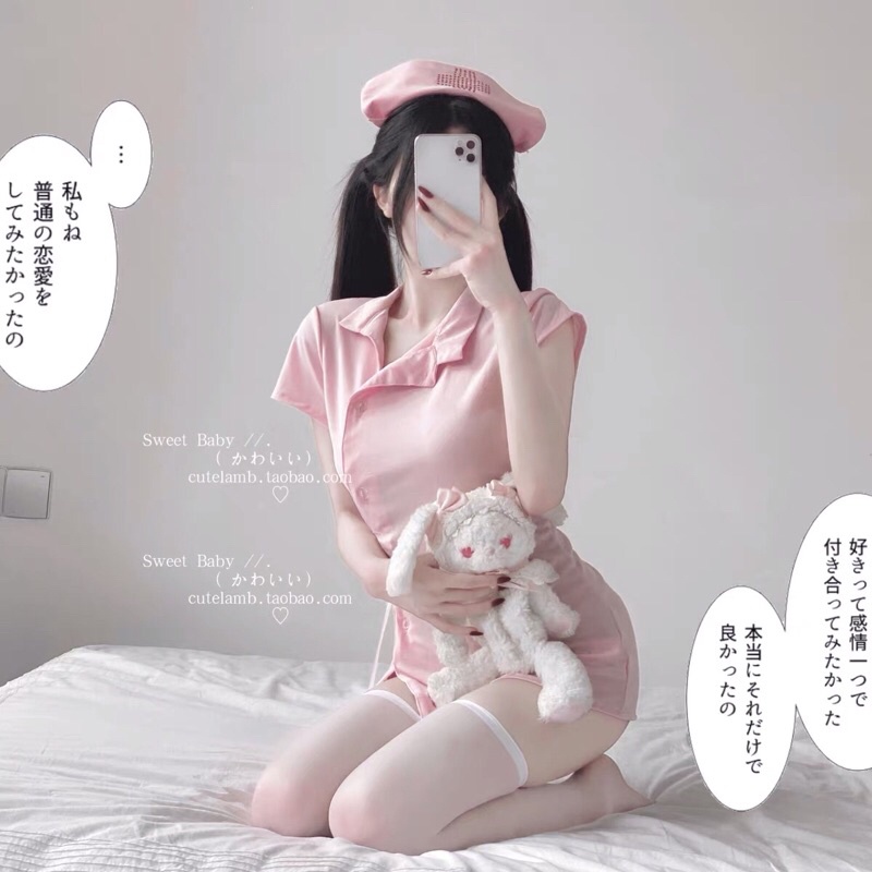 Đồ ngủ y tá sexy, set cosplay cô y tá gợi cảm kèm nón 2 màu hồng trắng dễ thương CICI BONITA🚀 ship hoả tốc HCM | BigBuy360 - bigbuy360.vn