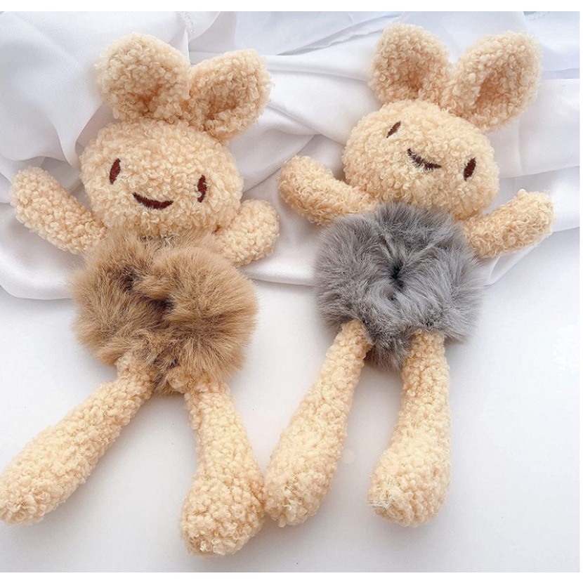 Dây buộc tóc hình thỏ/ gấu hoạt hình ba chiều dễ thương cho nữ