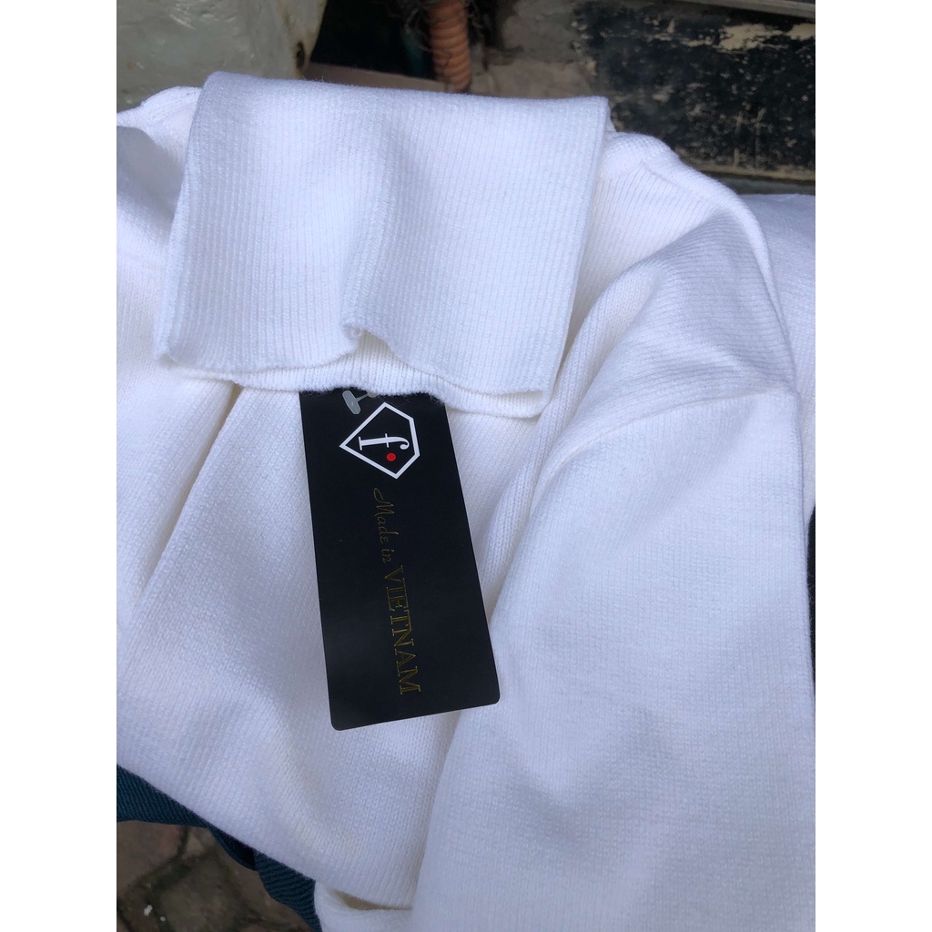 Áo len nam cổ lọ hàng hiệu ABABA dày dặn phong cách hàn quốc, màu trắng