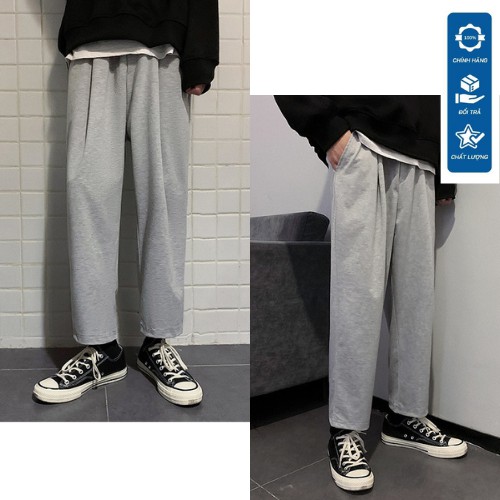 Quần jogger nam, nữ ống rộng, thun nỉ ống suông baggy phong cách unisex, vải co giãn tốt chuẩn form hàn quốc