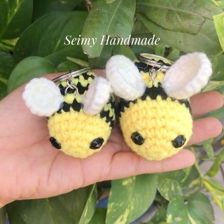 Móc khoá ong handmade bằng len