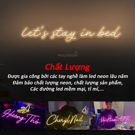 Đèn Decor Neon Sign Chữ Đẹp, Led Trang Trí Phòng Ngủ