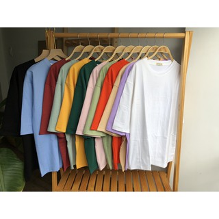 Áo Thun Trơn Unisex [ FREESIZE 75KG ] Áo thun tay LỠ nam nữ unisex cá tính mẫu trơn phối màu giá rẻ
