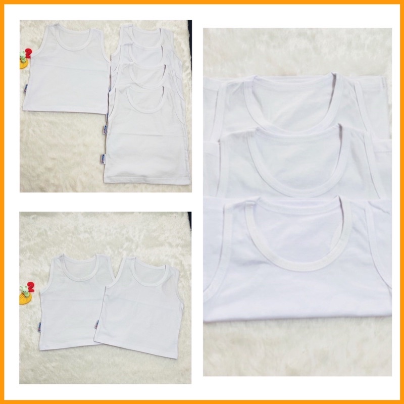 Áo thun ba lỗ cho bé từ 3- 35kg, áo sát nách cổ tròn màu trắng chất cotton mềm mát cho bé mặc ở nhà