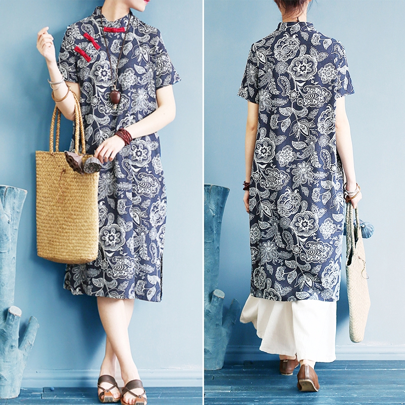 Đầm suông ngắn tay in họa tiết cách điệu thời trang dành cho nữ Zanzea | BigBuy360 - bigbuy360.vn