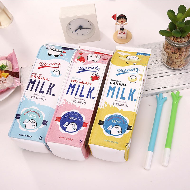 Hộp đựng bút hình hộp sữa to nhiều màu sắc siêu cute dễ thương