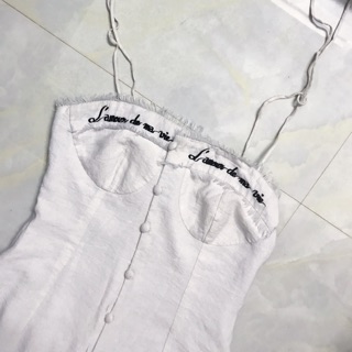 Đầm trắng linen size S