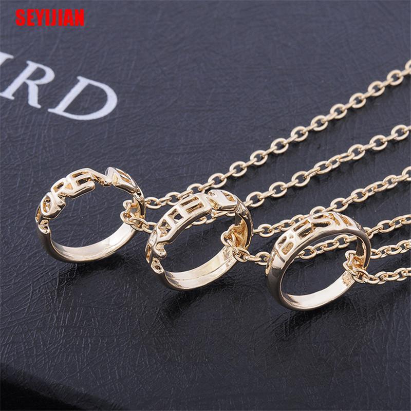 Set 3 Vòng cổ Mặt Nhẫn Khắc Chữ Best Friend Forever