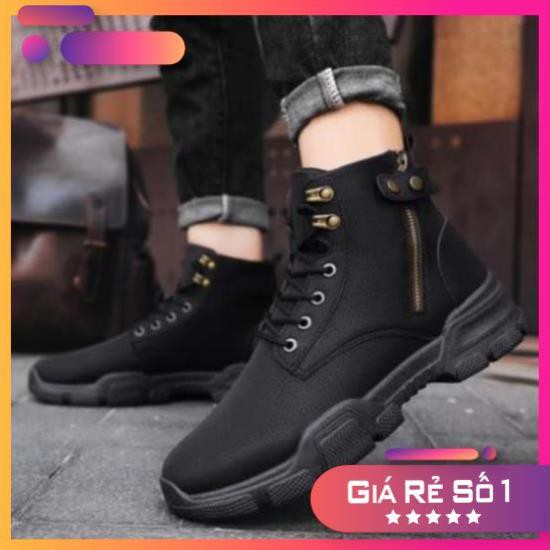 [Sale 3/3] Giày Boot Nam Cổ Cao Khóa Đen GN282 Sale 11 -op1 " _ ?
