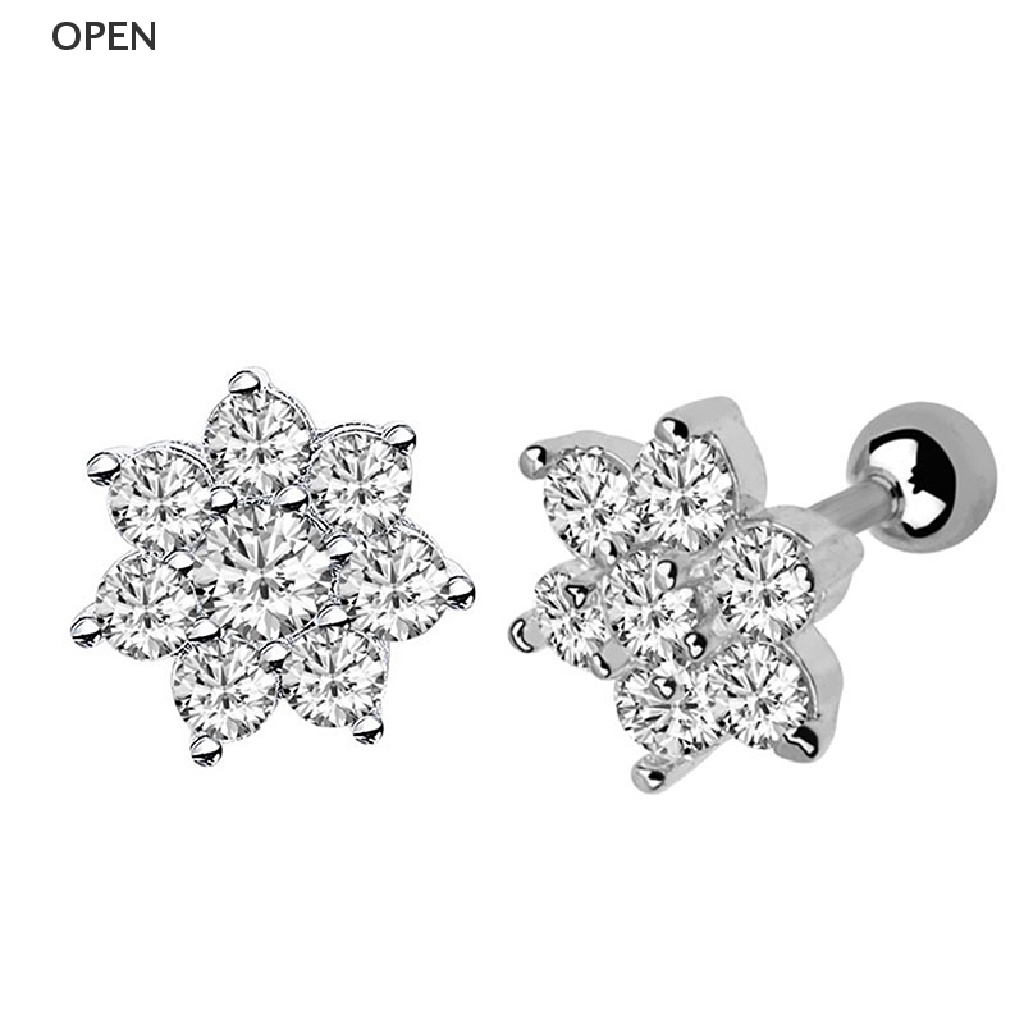 Op Bông Tai Tròn Pha Lê Đeo Sụn Tai Helix Conch s my