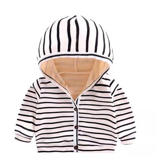 Áo khoác nỉ kẻ cho bé