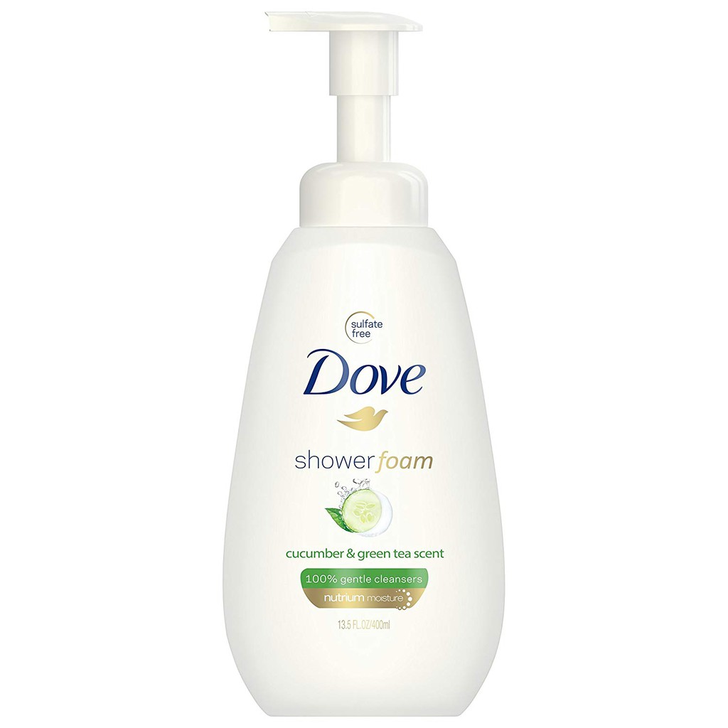 Sữa tắm vòi sen tạo bọt Dove Shower Foam Cucumber &amp; Green Tea Scent 400ml (Mỹ)