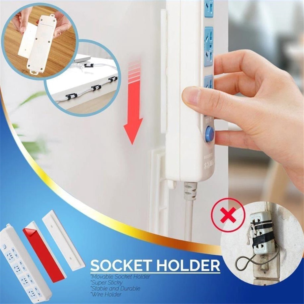 Giá đỡ phích cắm gắn tường không cần khoan lỗ