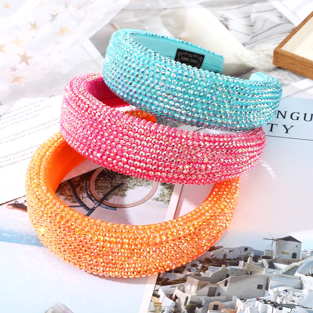 Haimeikang Cài tóc vải lụa sữa đính đá giả kim cương thời trang mới dành cho bạn nữ