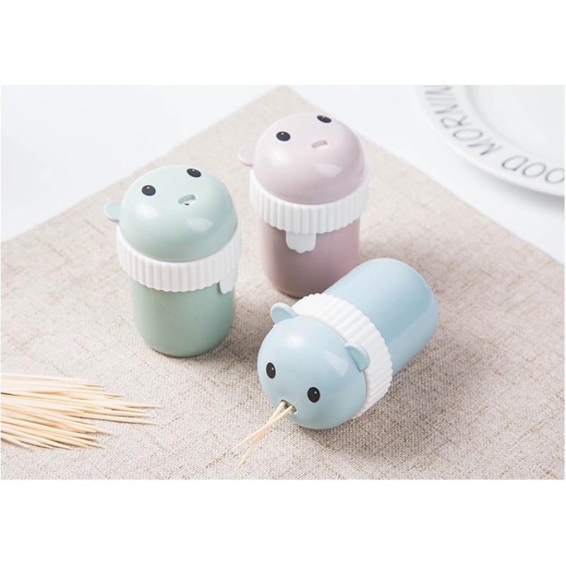 Lọ Đựng Tăm ,hũ đựng tăm, tiêu,Hạt Tiêu Bằng Nhựa Cao Cấp Hình Gấu Dễ Thương cao cấp