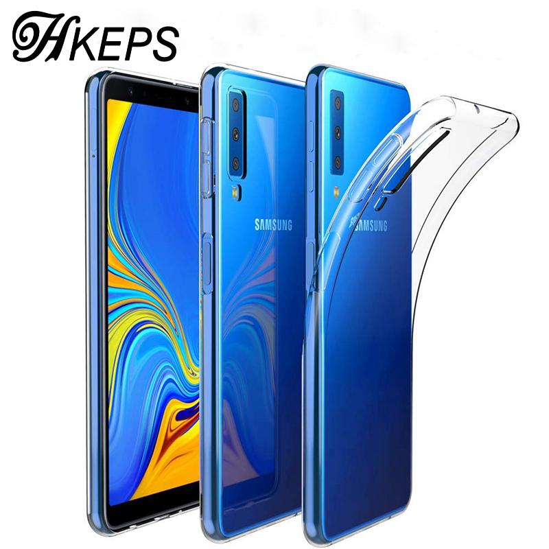 Ốp điện thoại TPU Silicon mềm trong suốt dành cho Samsung Galaxy A7 2018 A10 A11 A20 A30 A40 A50 A60 A70 A40S A20E