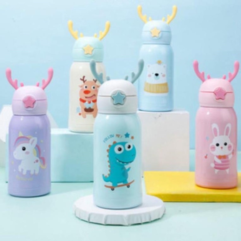 BÌNH GIỮ NHIỆT NẮP SỪNG HƯƠU CHO BÉ IU