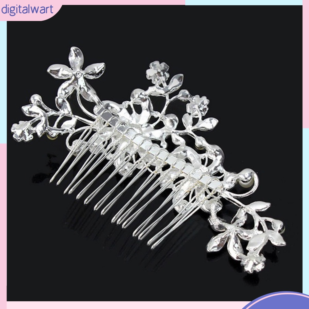 Lược Cài Tóc Hình Bông Hoa Đính Ngọc Trai Nhân Tạo Sang Trọng