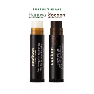 Combo son dưỡng dầu dừa Bến Tre và tẩy tế bào chết môi Cocoon làm sạch và dưỡng ẩm môi - HUNOXA