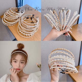 Băng Đô Cài Tóc hạt ngọc trai nhân tạo đi tiệc xinh kèm CLIP THẬT, bờm ngọc trai Hàn Quốc BD05 Phụ Kiện Nhà Nghé