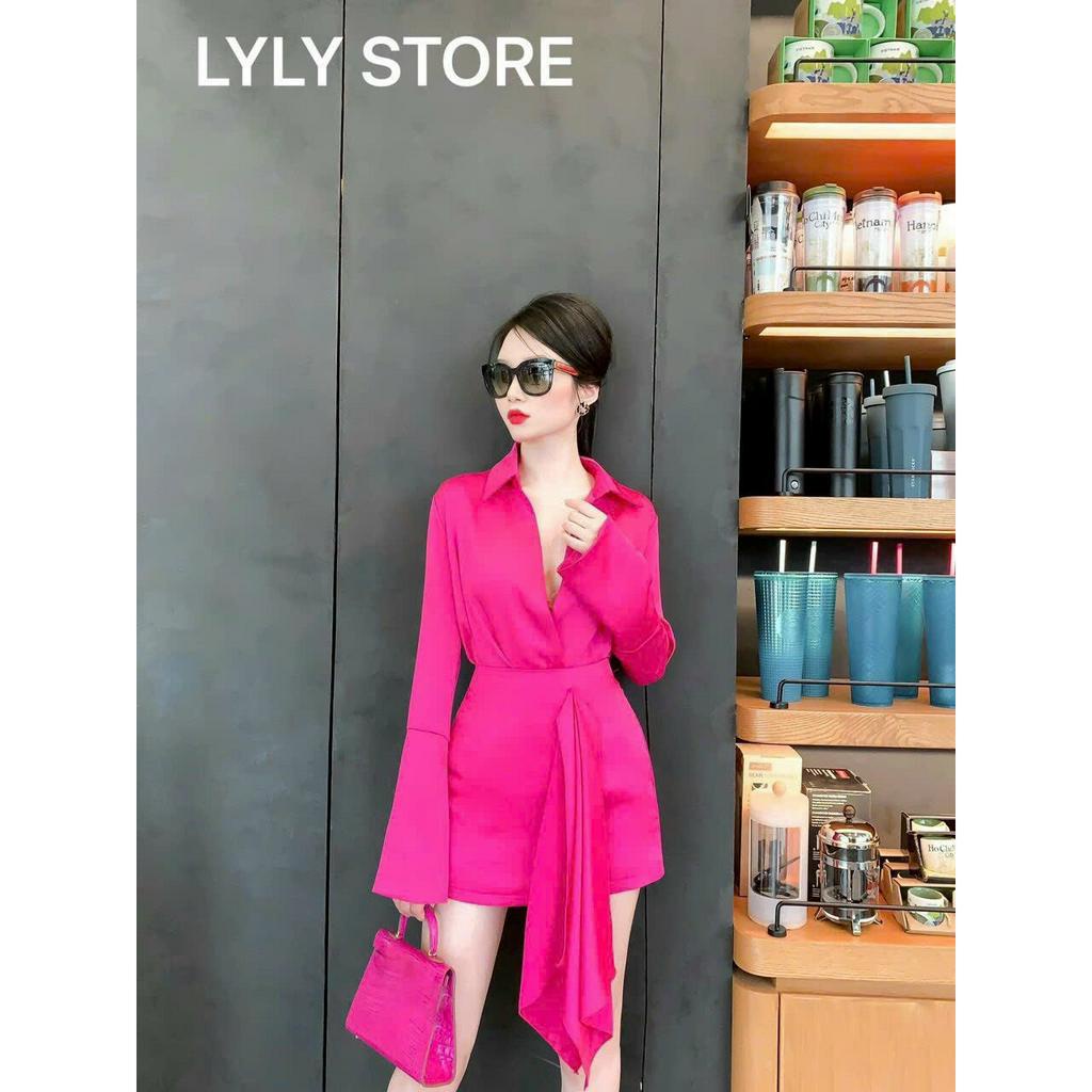 Sét bộ đồ nữ áo cổ sơ mi tay dài phối quyết nhung mềm mịn xinh xắn mix chân váy xòe bèo quý phái dự tiệc đi chơi