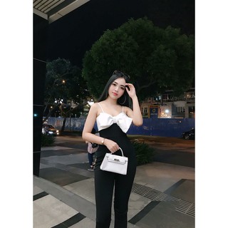 Jum dài cúp ngực phối nơ xinh xắn