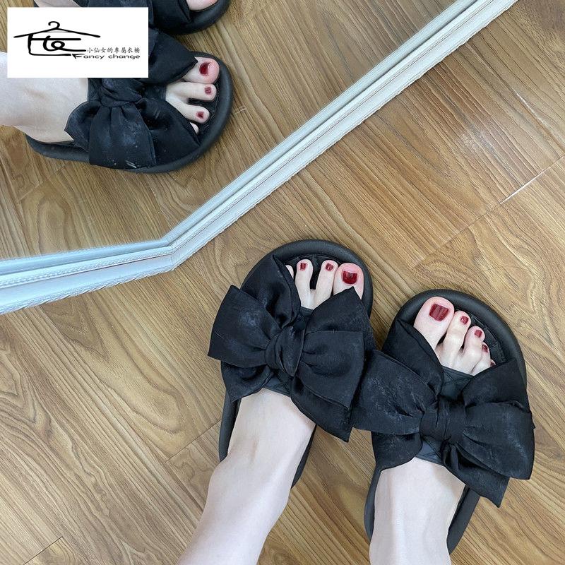 Dép Đế Dày Đính Nơ Thời Trang Mùa Hè Xinh Xắn